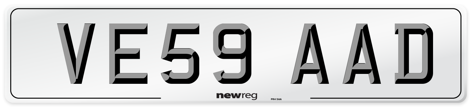 VE59 AAD Number Plate from New Reg